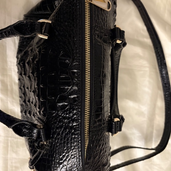 Brahmin Stacy Black Melbourne Embossed Leather Satchel - Picture 5 of 6